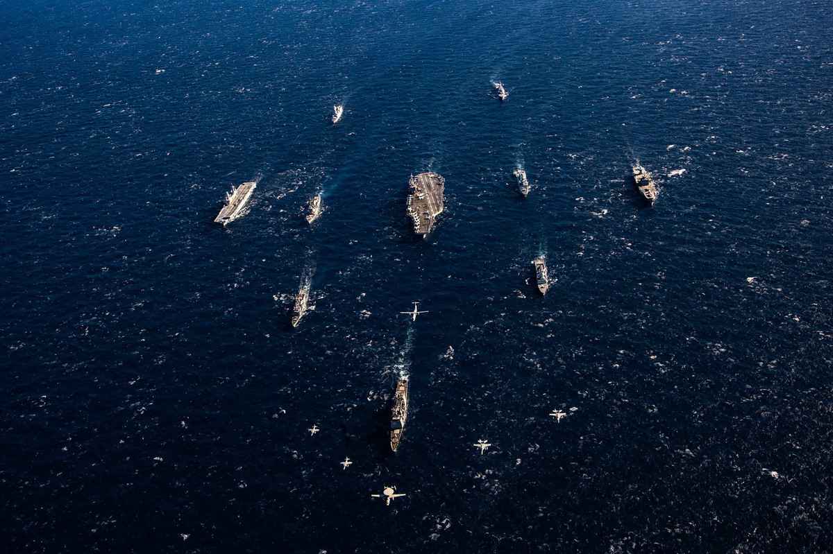 2022年2月，美國海軍杜魯門號航母戰鬥群參加北約領導的「海王星打擊2022」（Neptune Strike 2022）軍演。 （U.S. Navy photo by Mass Communication Specialist 3rd Class Bela Chambers）