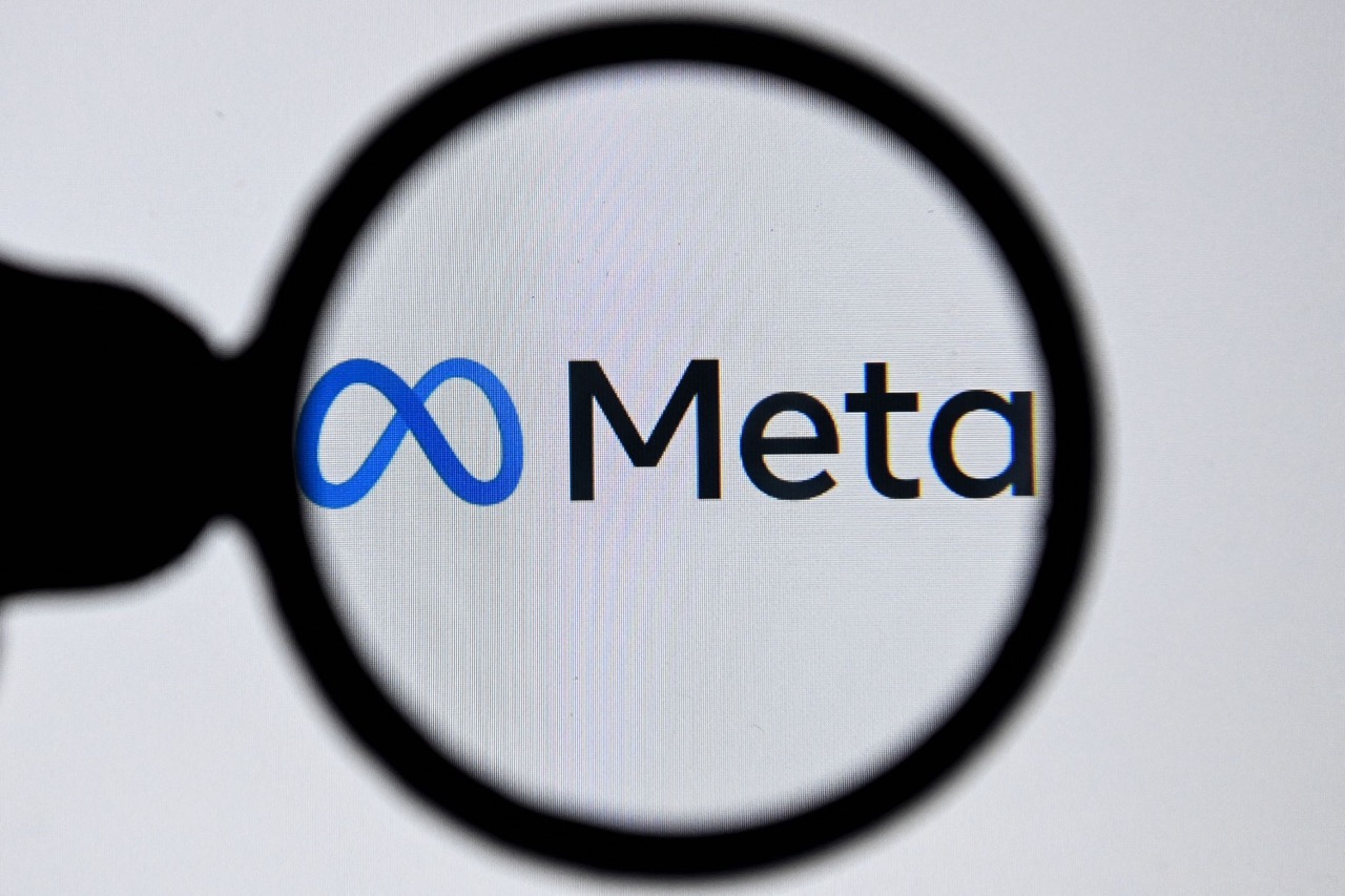 圖為Facebook母公司Meta的標誌。 （Kirill Kudryavtsev/AFP via Getty Images）