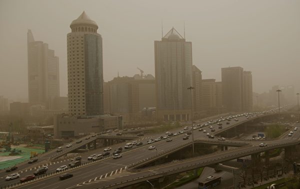3月28日，北京再次出現沙塵暴。（NOEL CELIS/AFP via Getty Images）