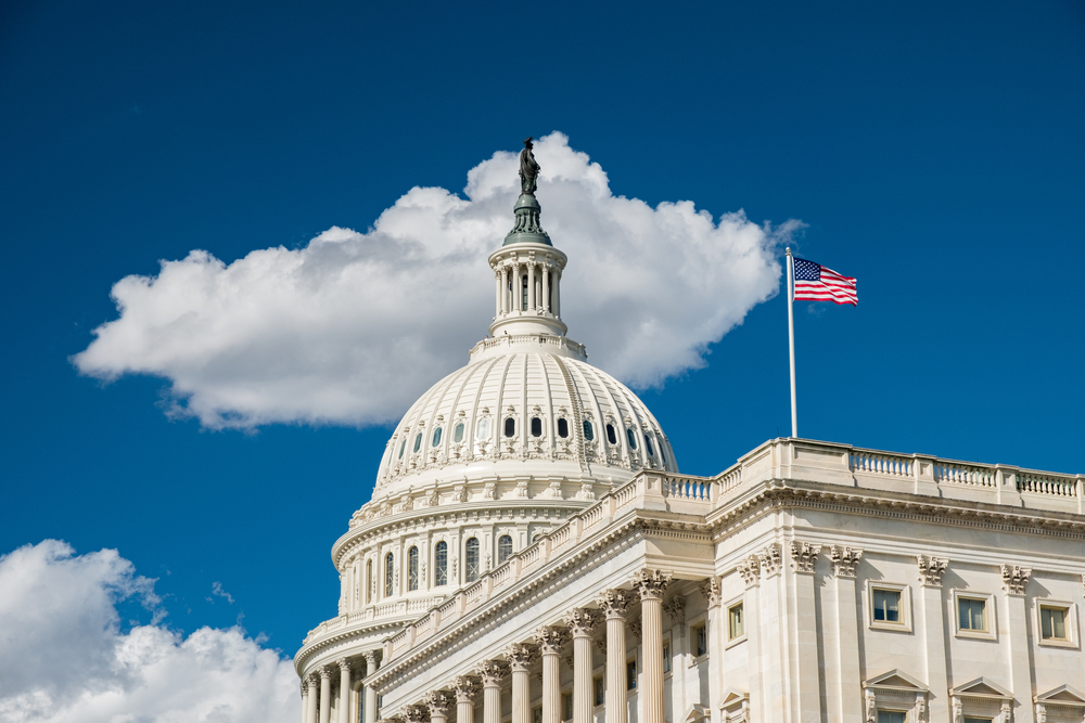 圖為美國國會大廈。（Shutterstock）