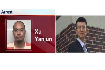 中共國安官員徐延軍（左）2018年在比利時被捕，隨後被引渡到美國受審。右邊為2018年9月被逮捕的紀超群（右），據美方資料顯示，徐或是季超群的上線。（大紀元合成）