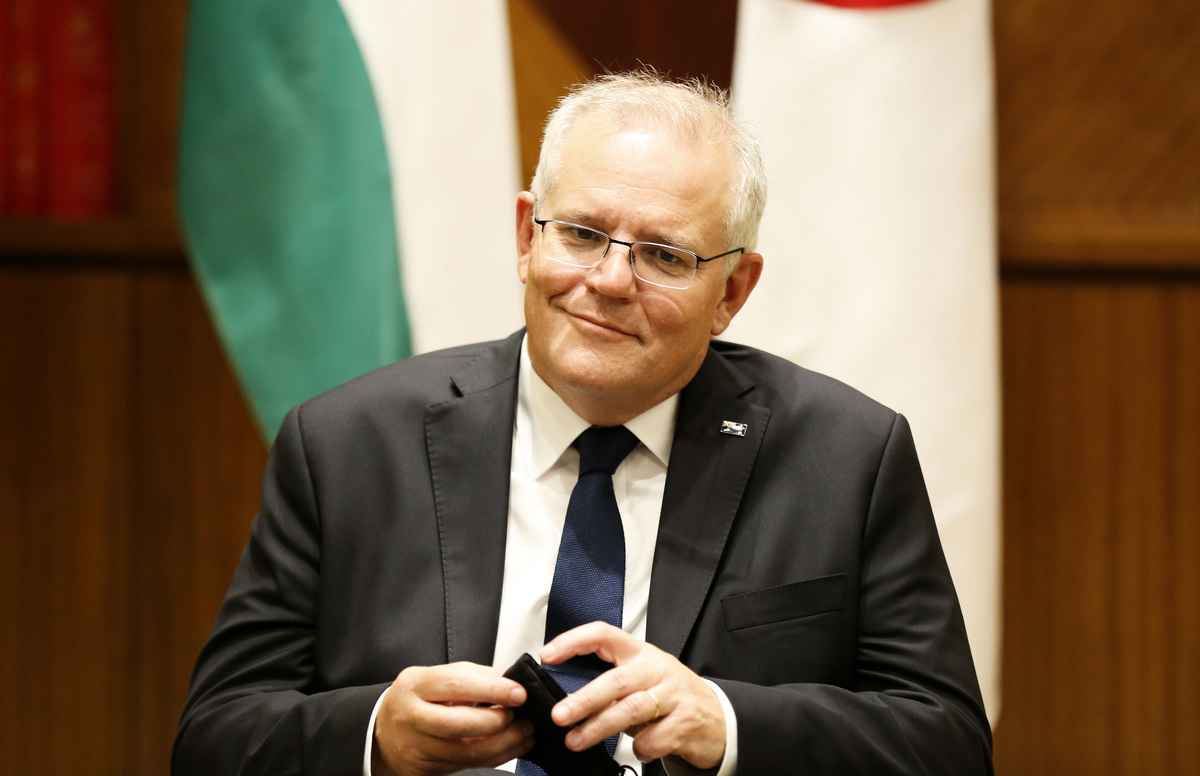 澳洲總理莫里森排除了在中澳恢復正常對話前接見中共新任大使的可能性。（Darrian Traynor/Getty Images）