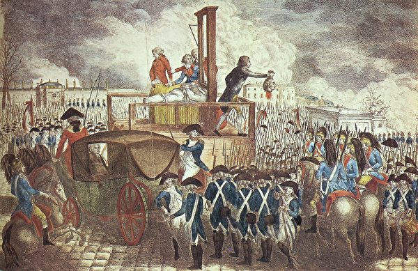 1789法國大革命，路易十六被推上斷頭台，結束了法國一千多年的王朝。十九世紀，歷史翻開另一頁。圖為路易十六被處死。（公有領域）