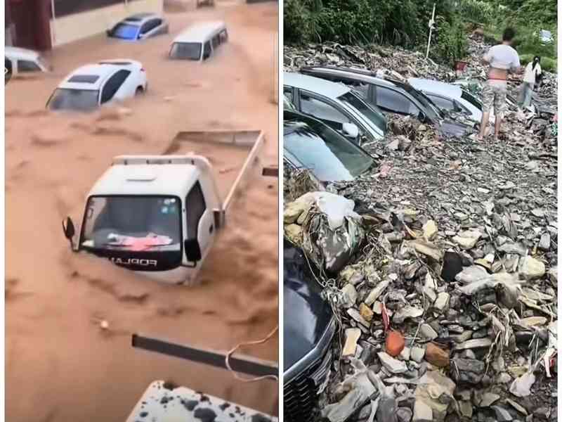 湖北咸豐暴雨 年輕夫婦疑在街上觸電雙亡