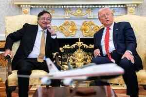 哥倫比亞總統佩特羅訪白宮 特朗普：相處融洽