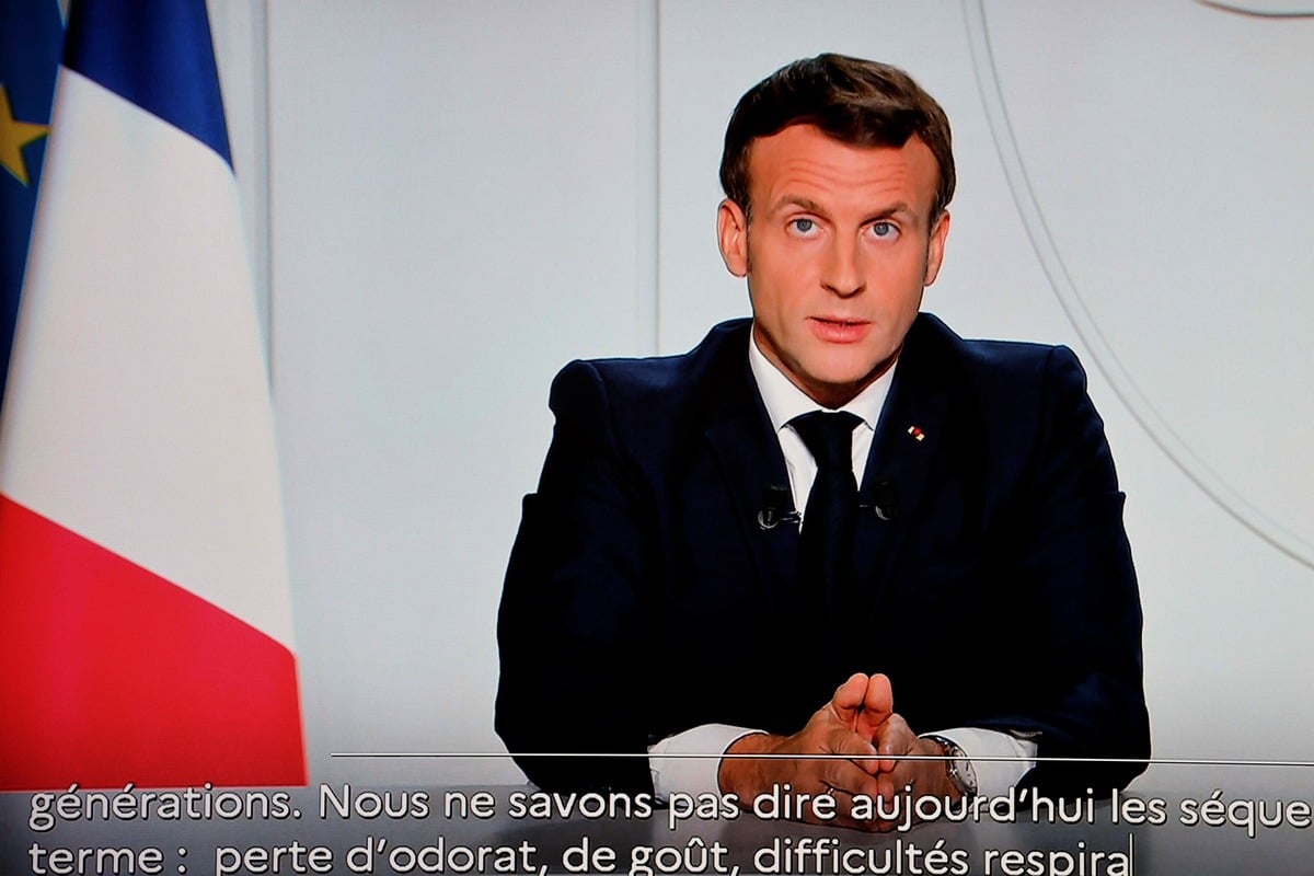 法國總統馬克龍（Emmanuel Macron）。（LUDOVIC MARIN/AFP via Getty Images）