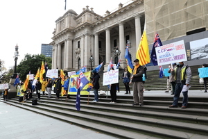 澳墨爾本集會 抗議州長盲目簽「一帶一路」