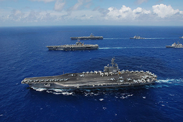 美國和南韓海軍10月10日開始在南韓周邊海域展開大規模海上聯合軍事演習，「列根」號核航母參加軍演，對北韓釋放強烈警告信號。（維基百科公有領域）