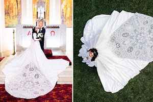 【圖輯】推崇傳統 新娘用15國蕾絲花邊縫婚紗