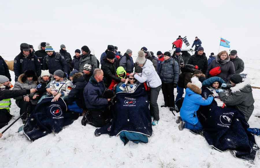 太空歷險197天 三太空人重返地球