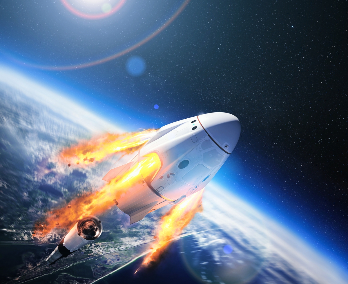 SpaceX飛龍號太空船可搭載最多7人往返地球軌道。本圖像由NASA提供。（Shutterstock）