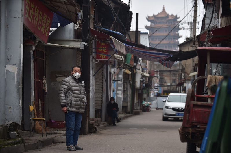 2020年2月27日，湖北武漢，城裏空蕩蕩。（STR/AFP via Getty Images）