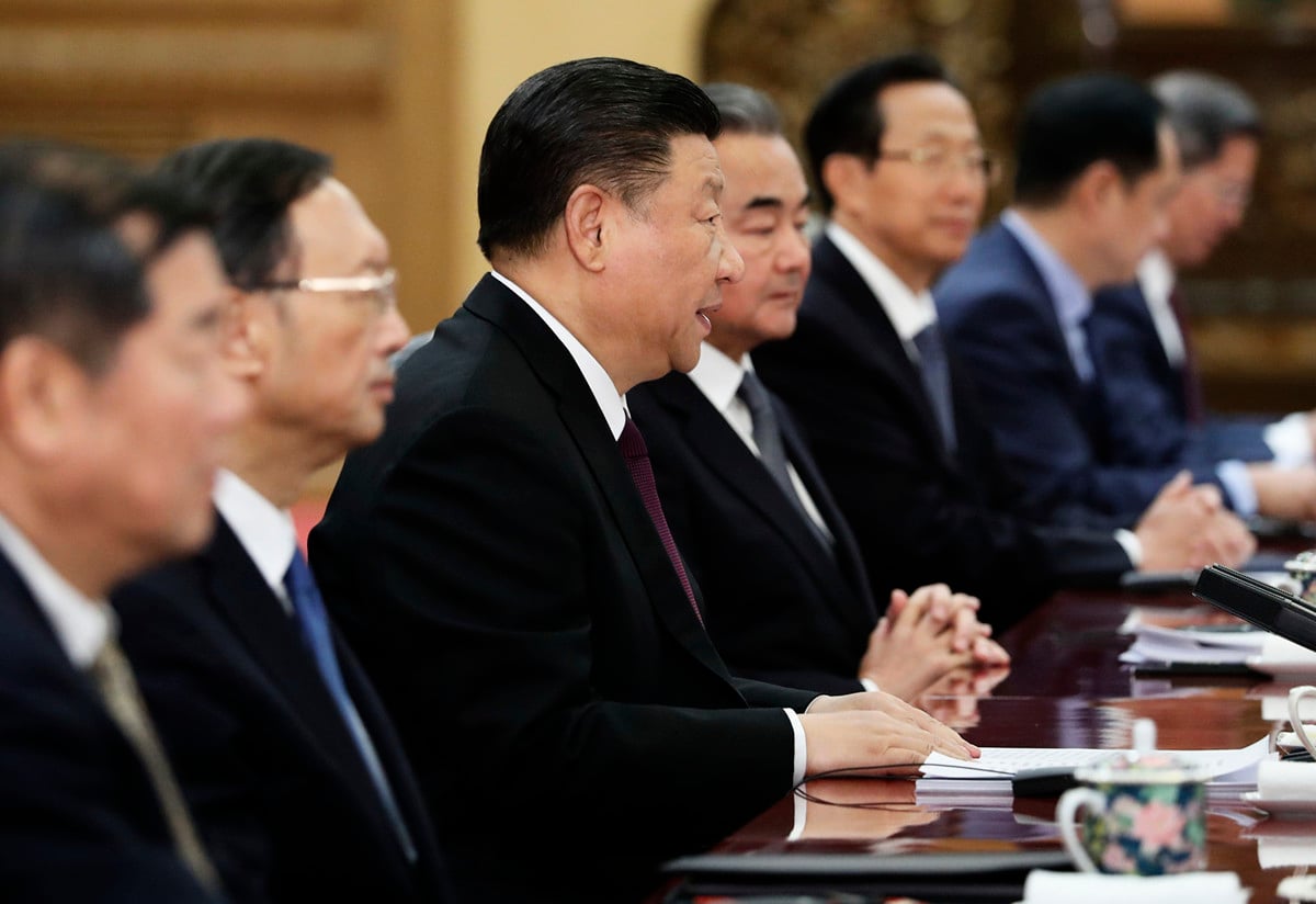 中國國家主席習近平於四中全會閉幕後發表公告。資料照。（Yukie Nishizawa – Pool/Getty Images）
