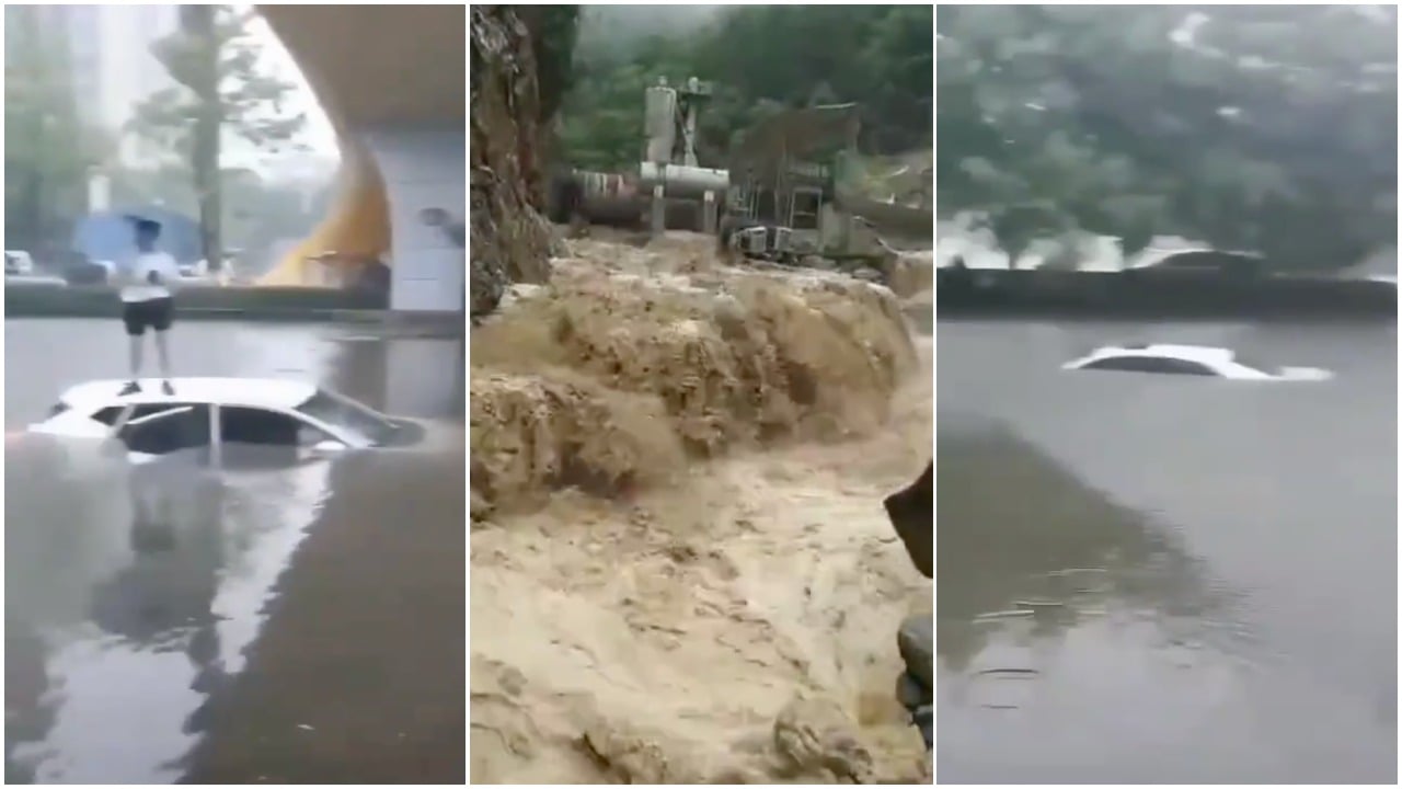 重慶出現強降水天氣，多區縣啟動氣象和地質災害預警。（大紀元合成圖）