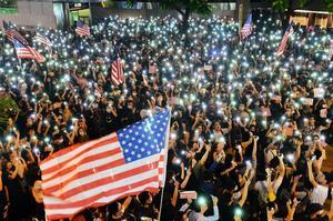 【10.14直播】港人集會聲援美國審議《香港人權與民主法案》