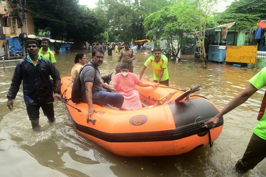 印度遭遇洪災 欽奈居民撤離（多圖）