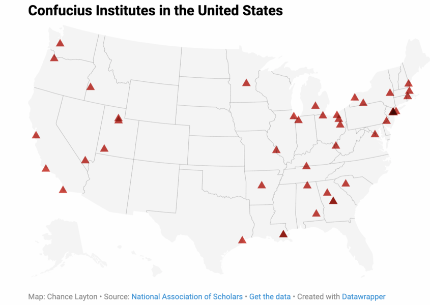 美國還有多少所孔子學院？