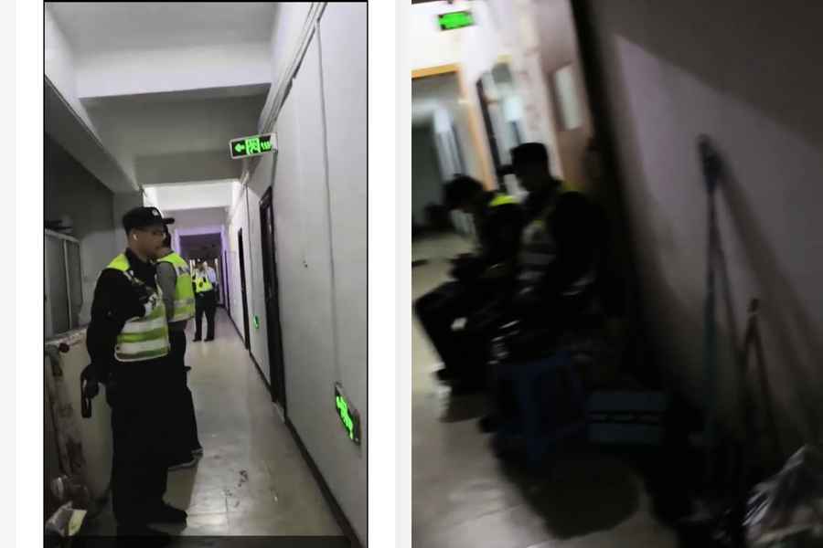 上海警察半夜維穩 95歲訪民受驚嚇