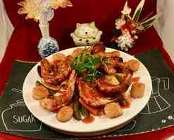 【梁廚美食】甜酸汁龍蝦尾帶子小甜椒