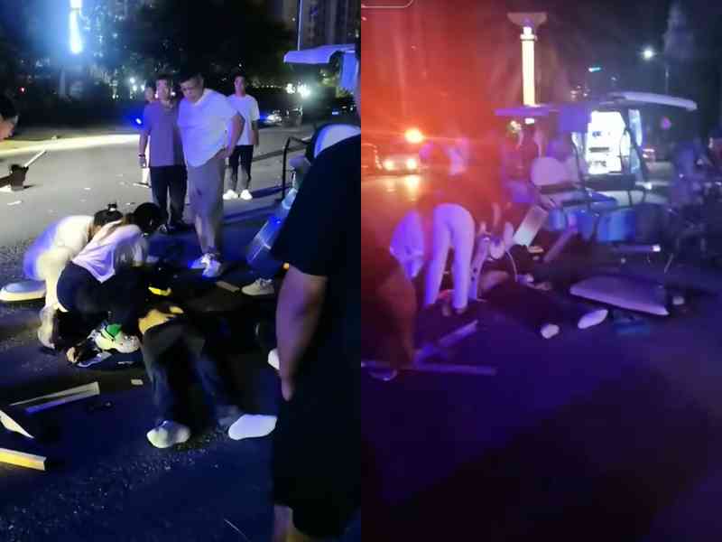 海南一輛觀光車被撞 造成至少2死5傷