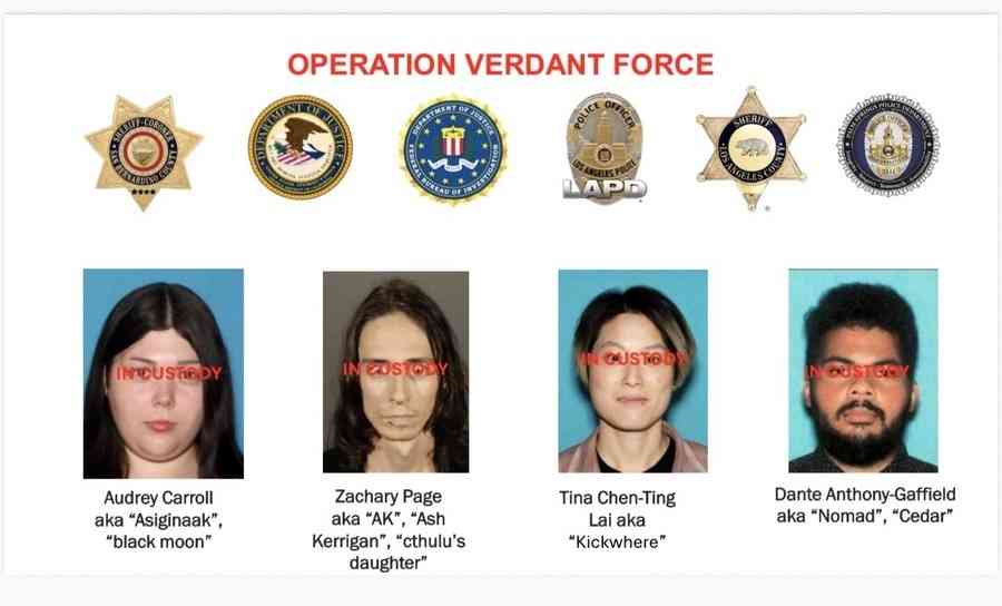 策劃新年夜恐襲洛杉磯 四疑犯身份曝光 含一中國女子