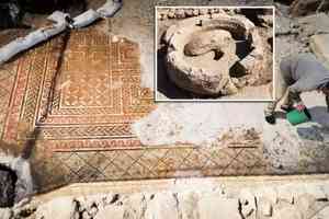 以色列驚現1600年歷史古莊園 豪華馬賽克出土