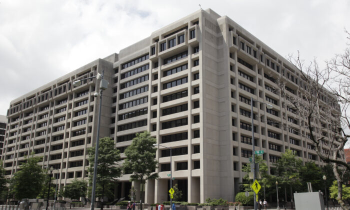 總部位於美國首都華盛頓特區的國際貨幣基金組織。（Yuri Gripas/AFP via Getty Images）