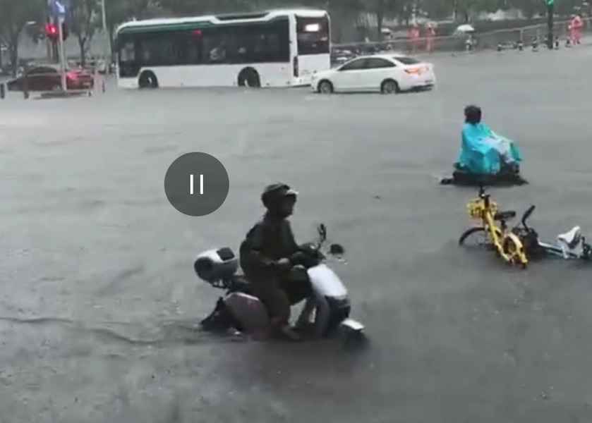 普拉桑颱風二次登陸上海 市區一片汪洋