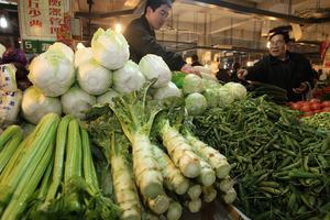 大陸雞蛋、豬肉、蔬菜價格連續上漲