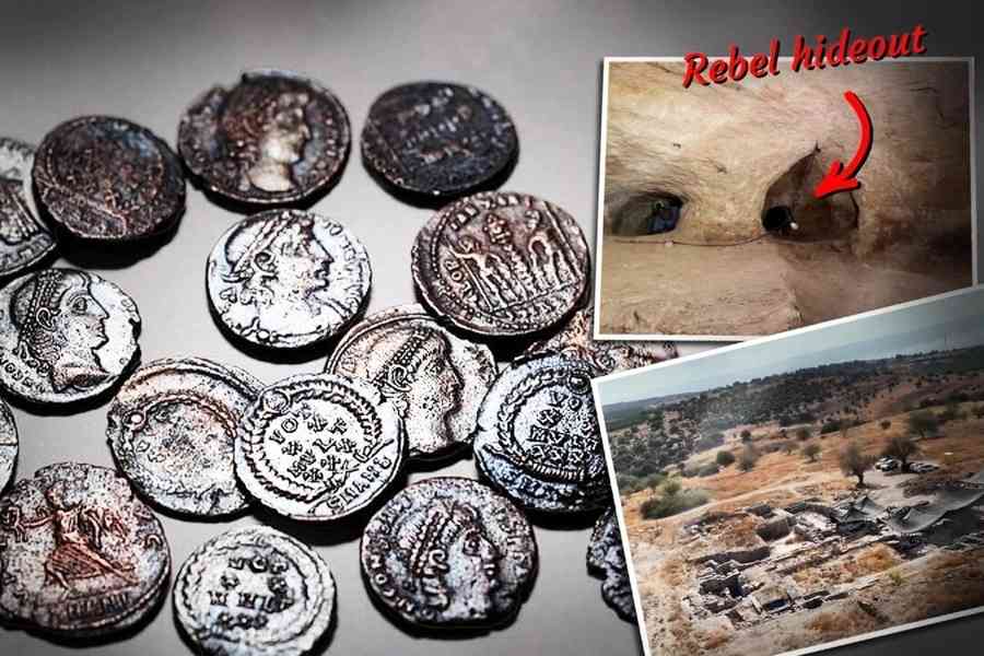 以色列一古老地下庇護所出土1600年前青銅幣