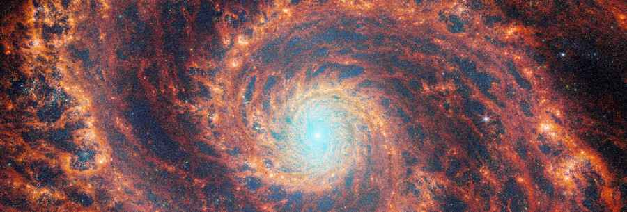 韋伯望遠鏡拍攝到M51漩渦星系壯觀圖像