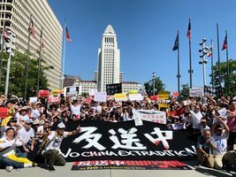 組圖：洛杉磯聲援香港「反送中」大遊行
