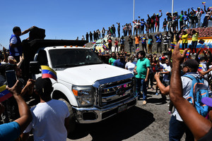 首批救援物資進委內瑞拉 瓜伊多：偉大成就