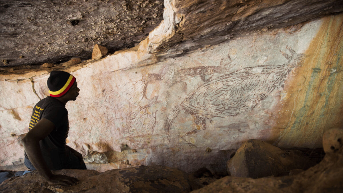 澳洲一支研究團隊在西澳發現了一幅袋鼠岩畫，經考證距今約有1.73萬年歷史。（西澳大學提供）