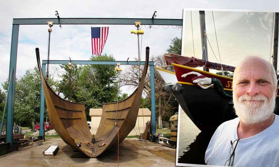 男子耗時十餘年建74呎長鋼船 終圓冒險夢
