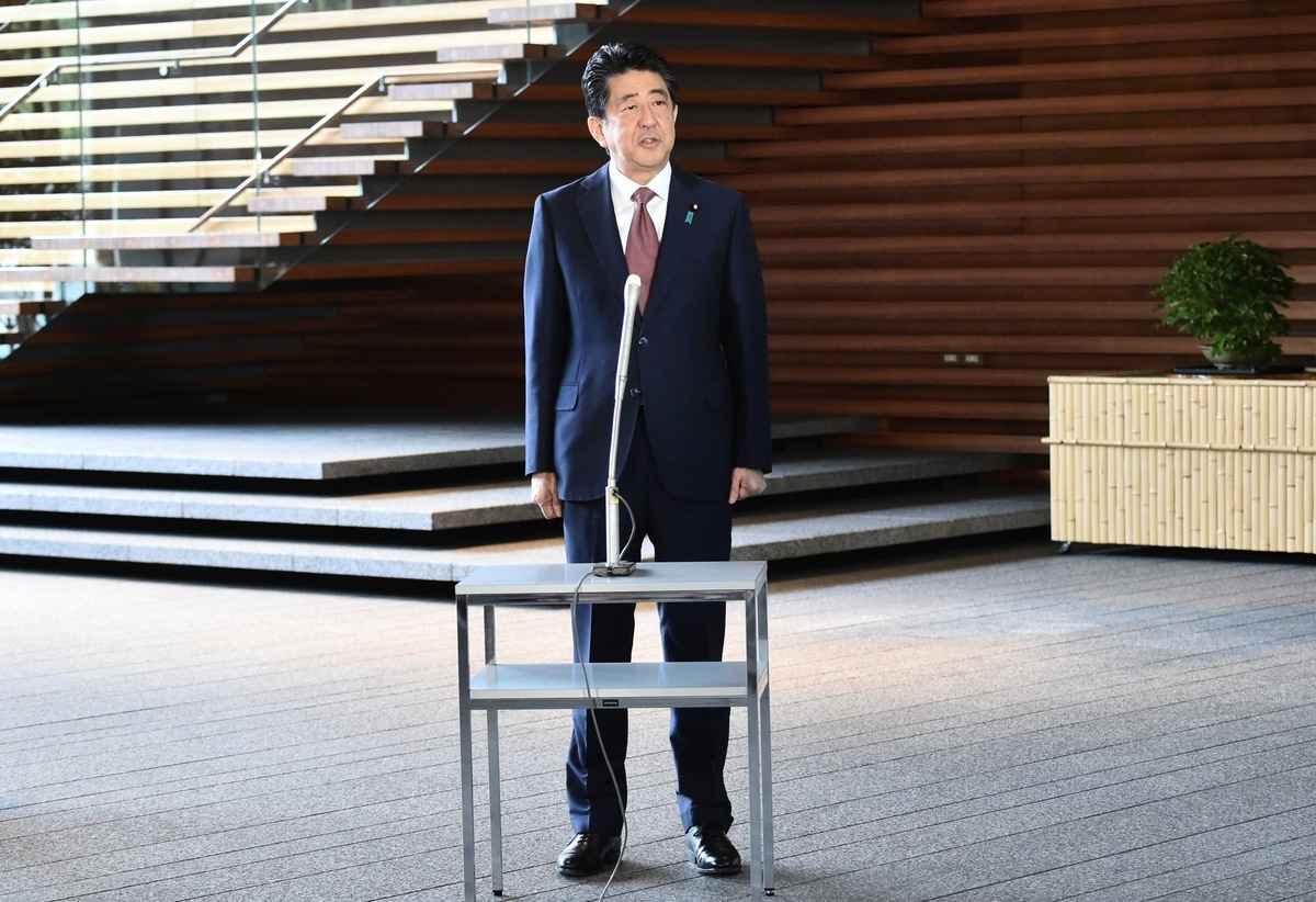 前日本首相安倍晉三資料照。（Kazuhiro NOGI / AFP）