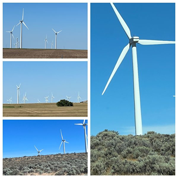 8月9日EndCCP進入堪薩斯州。該州的風力發電給人印象深刻。（施萍／大紀元）