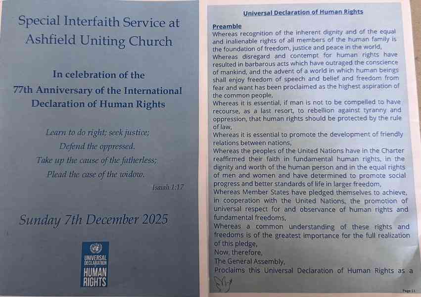 人權宣言迎77周年 悉尼多族裔籲守護普世人權