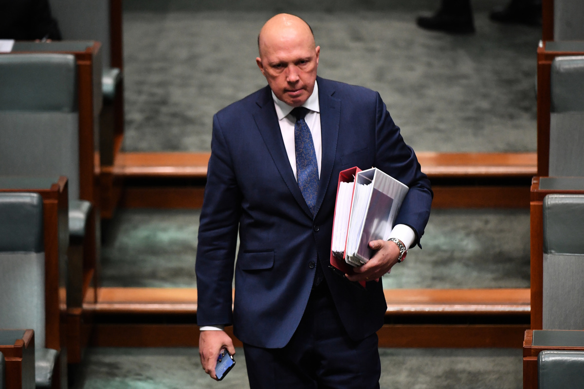 澳洲國防部長達頓（Peter Dutton）表示，現在每個澳洲人明白了中共構成的威脅，並澳洲政府站在一起。（Sam Mooy/Getty Images）