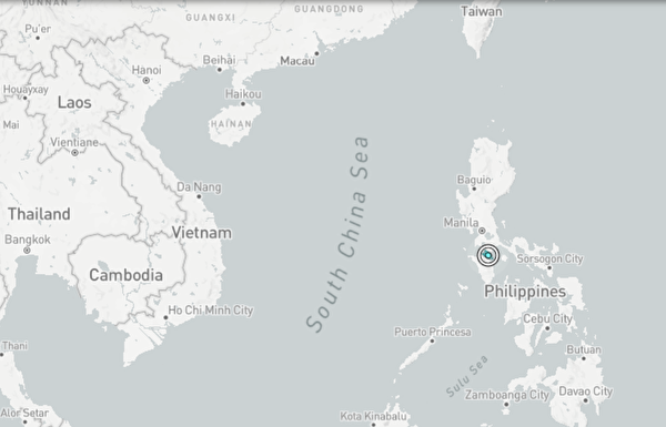 船舶追蹤網站Marine Traffic提供的數據顯示，截至7月30日UTC時間05:18，在補給行動時，USNS Tippecanoe號在菲律賓。（Marine Traffic網站）