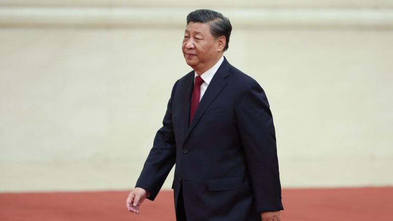2022年10月23日，習近平等中共新一屆常委亮相記者會。（Lintao Zhang/Getty Images）
