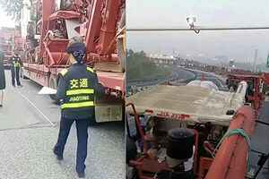 河南高速收費站攔截上百台收割機 引發關注