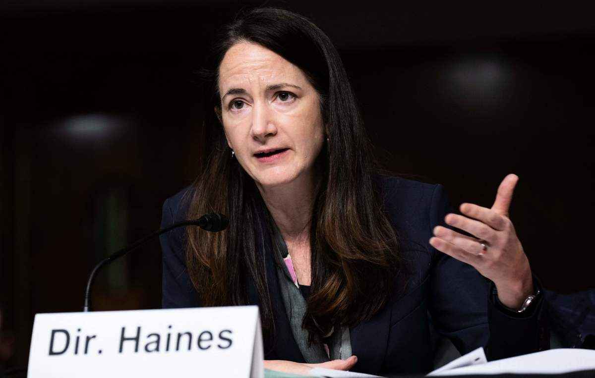 2022年5月10日，參議院軍事委員會聽證會上，美國國家情報總監艾薇兒·海恩斯（Avril Haines）說明了美國目前面臨的「全球威脅」。（Saul Loeb/AFP via Getty Images）