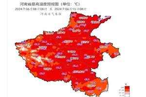 中國多地高溫 河南路面超60℃ 預報圖變紅