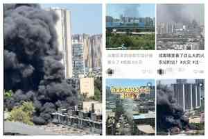 四川成都龍泉驛區一倉庫發生火災