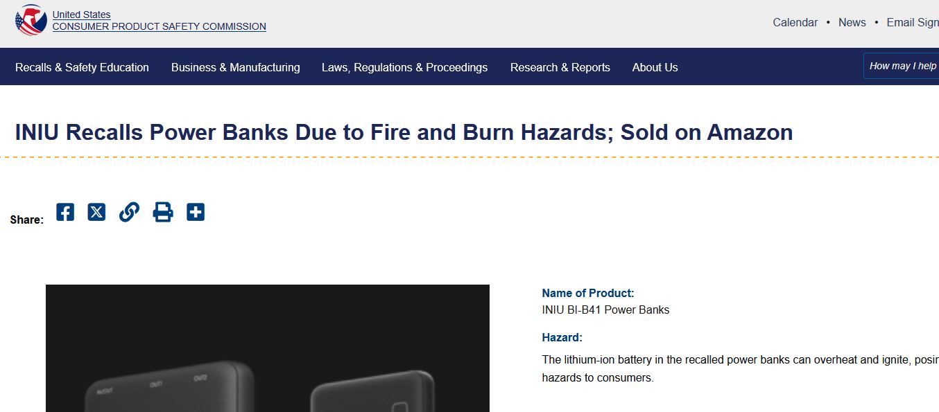 中國製外置充電器存火災隱患 美國召回21萬個