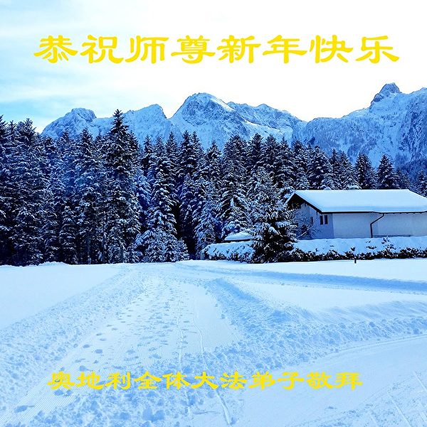 奧地利全體法輪功學員恭祝師尊新年快樂。（明慧網）