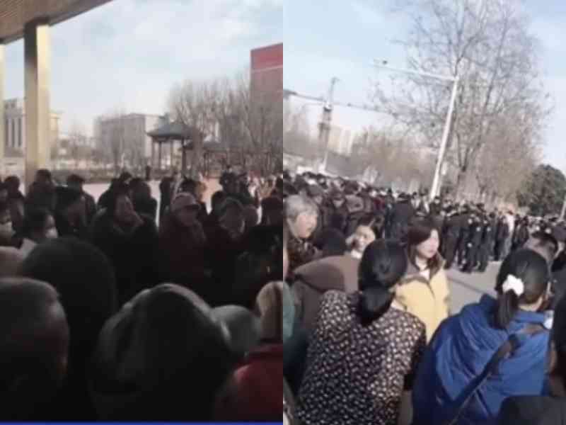 河南初中生離奇死亡 大批民眾圍堵校門討說法