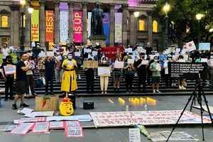 聲援「白紙革命」 澳洲墨爾本民眾第四次集會