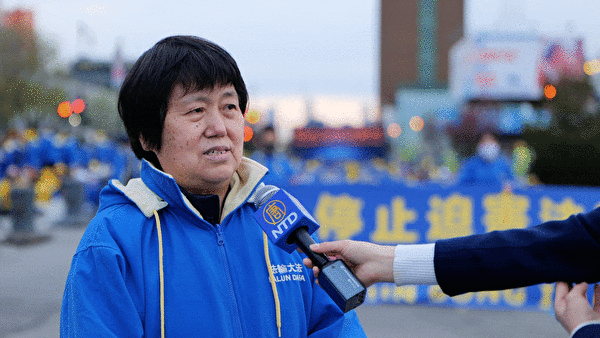 北京法輪功學員李會來參加過四二五上訪，她回憶了當年的和平理性場面。（新唐人截圖）